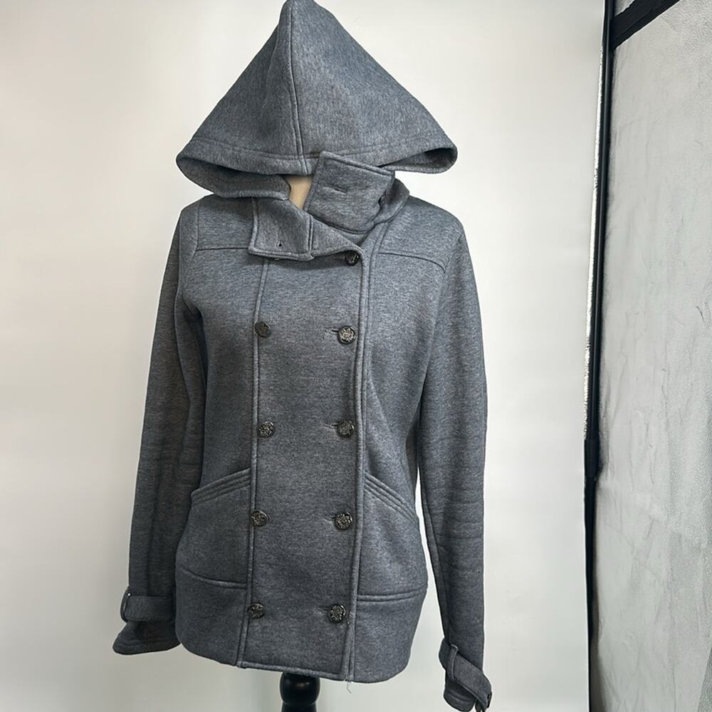 Iris Basic Gray Double-Breasted Jacket Size M. Se… - image 4